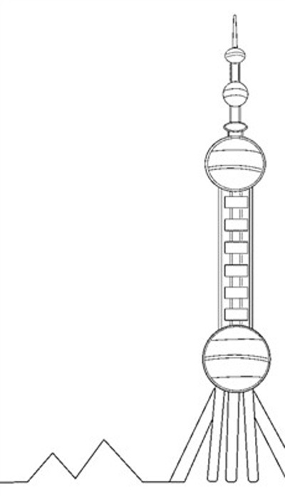 东方明珠塔简笔画，领略上海的标志性风采